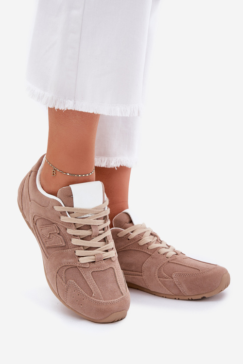 Ladies Sports Shoes Made Of Eco Suede Dark Beige Dorella