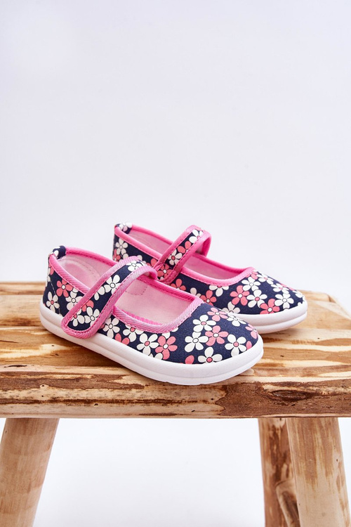 Children's ballerinas in flowers navy blue-pink Noah