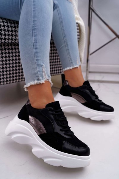 Sporty Women's Shoes Thick Sole Black Cardamon