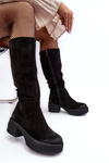 Women's Suede Ankle Boots Above the Knee Lemar Black Malayah