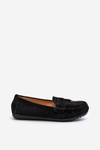 Women's Classic Black Suede Moccasins Ontala