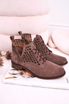 Women's Openwork Boots Suede Brown Susannah