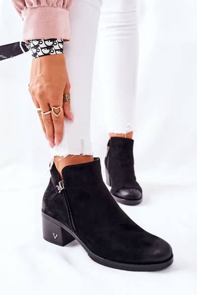 Women's Flat Boots Suede Black Bellarena