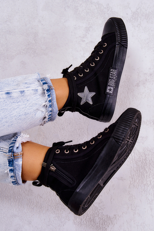 Trampki Damskie Klasyczne Wysokie Czarne Big Star JJ274380