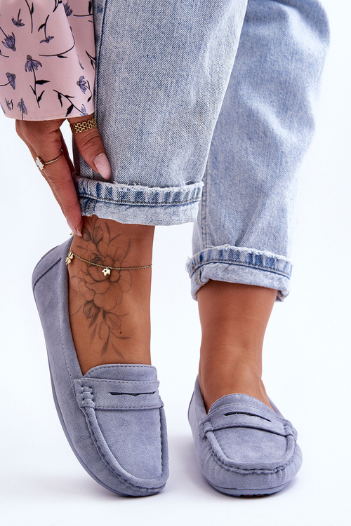 Women's Suede Moccasins Blue Lenvie