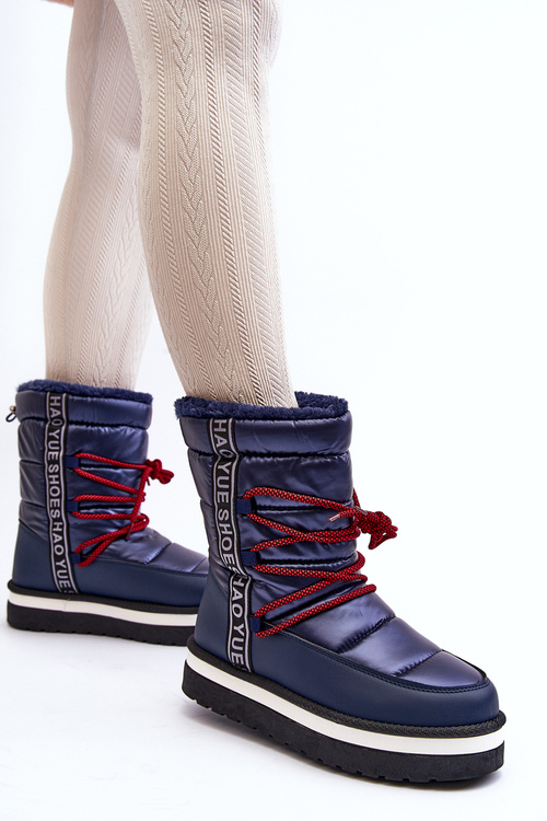 Women's Snow Boots with Laces Navy Lilara
