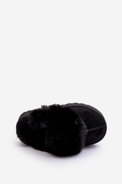 Children's Slippers With Fur Black Birasta