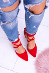 Women's Stiletto Tiered Red Demmi pumps