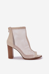 Heeled Sandals With Shaft Beige Taniffia