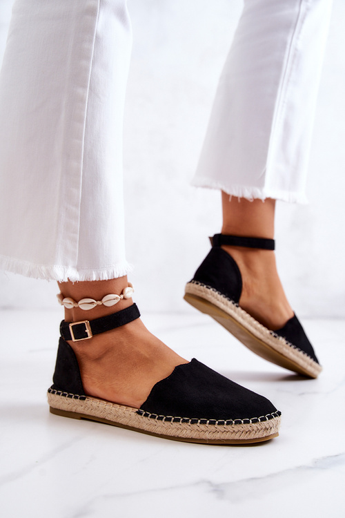 Women's Espadrilles With Buckle Black Bonetti