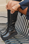 Women s platform boots made of eco leather black Marivelle