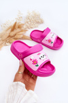 Light Children's Slides Sandals With Animal Motif Fuchsia Rico
