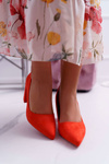 Women's Stiletto Sandals Suede Orange Neshka
