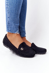 Women's Suede Loafers Black Madelyn