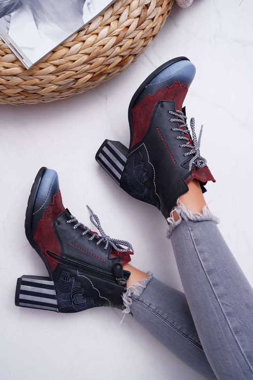 Women's Leather Boots Boots Maciejka Black 03190-01