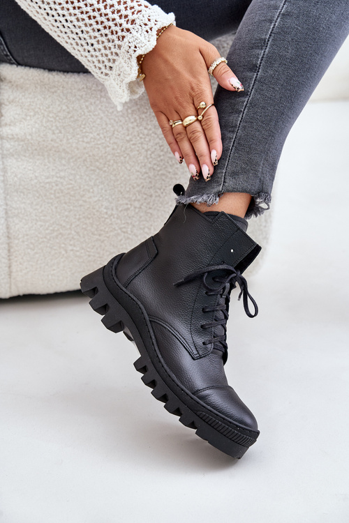 Zazoo 2831 Women's Boots Made Of Natural Leather Black