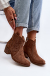 Zazoo 3426 Women's Suede Cowboy Boots Brown