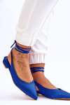 Tied Ballerinas With Rhinestones Blue Mavis