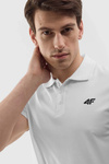 Men's Regular Polo Shirt With Logo 4F White 4FWMM00TPTSM316-10S