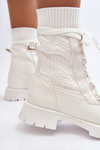 Women's lace-up ankle boots with white socks Gentiana