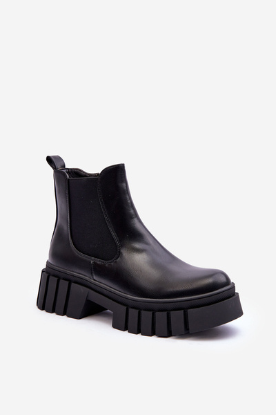 Leather Massive Boots Ankle Boots Black Orryss