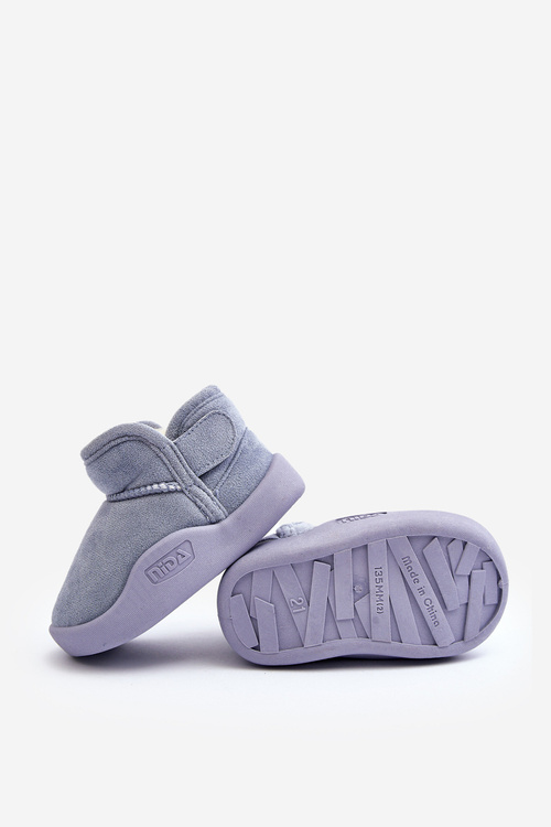 Children's Insulated Snow Boots with Faux Fur Lining Blue Benigna