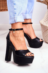 High Black High Heels Sandals Platform HighShoes