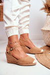 Sandały Pleciona Podeszwa Na Koturnie Big Star Jasnobrązowe DD274A169