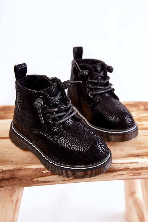 Children's Warm Boots With Zipper Black Betsy