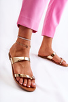 Women's Lacquered Flip-flops Gold Jimena