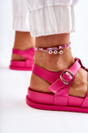 Leather Sandals On Platform fuchsia Tessy