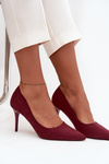 Women's High Heels Made of Eco Suede Bordeaux Elvessa