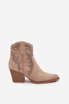 Women's cowboy boots lined with decoration on the heel beige Arabella