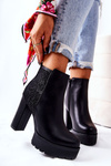 High stiletto leather boots Black Diomice