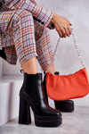 Women's Leather Boots On A Massive Heel Black Jones