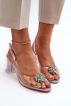 Transparent Sandals with Ornament Purple D&A MR38-454