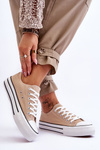 Women's Sneakers On A Chunky Platform Beige Ember