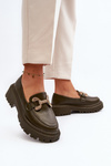 Women's Loafers With Decoration Dark Green Gargi