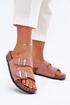 Women's Slip-On Sandals On Cork Sole Light Pink Cortina