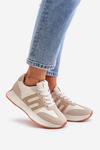 Buty Sportowe Sneakersy Platforma Beżowe Thari