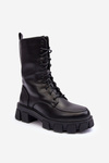 Women's Leather Trapper Boots With Zip Black Igorfa