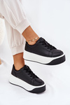 Sneakers On Massive Platform Smooth Black Tirvanis