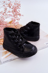 Children's Leather High Sneakers Black Marney