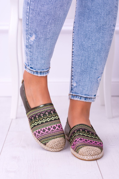 Lu Boo Green Women's Summer Espadrilles Aztek Monett