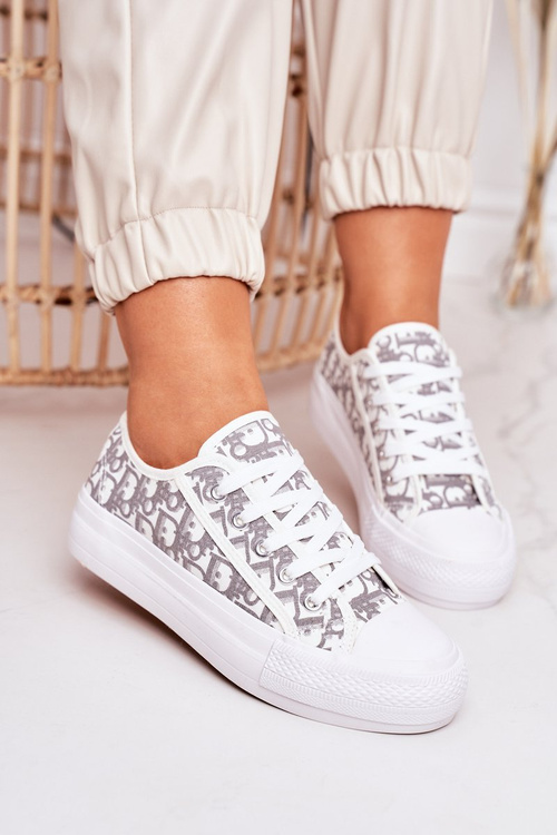 Women's Logged Sneakers White-Grey Daphne