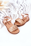 Children's Braided Sandals Rose Gold Bailly