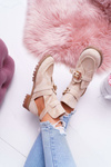 Lu Boo Beige Suede Boots With Cutouts Rock Girl