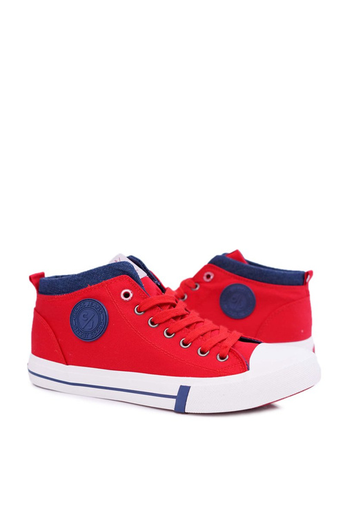 Men's Cross Jeans High Material Sneakers Red DD1R4059