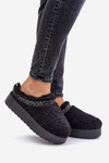 Platform Snow Boots with Sheepskin Black Mesirra