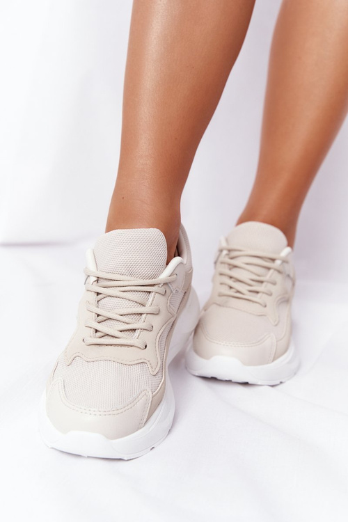 Women's Sneakers On A Chunky Sole Beige Delusion